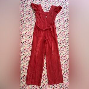 En Saison Red Wide Leg Jumpsuit